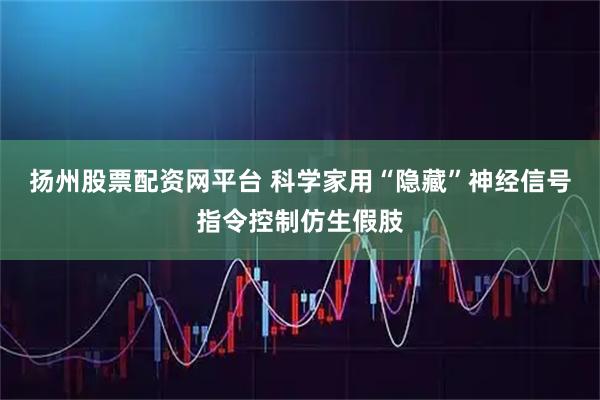 扬州股票配资网平台 科学家用“隐藏”神经信号指令控制仿生假肢