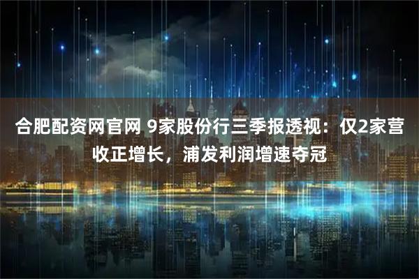 合肥配资网官网 9家股份行三季报透视：仅2家营收正增长，浦发利润增速夺冠